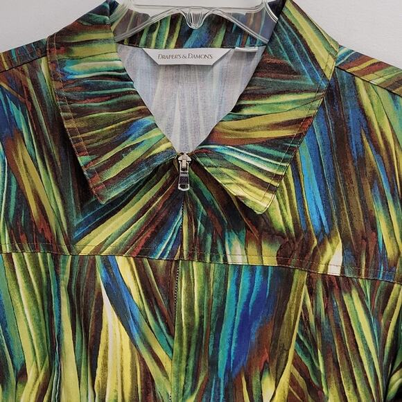 Draper's & Damon's Women's Multi Colored Lightweight Zip Front Jacket Size L - Picture 3 of 10